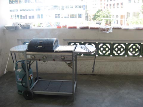 the grill at the balcony